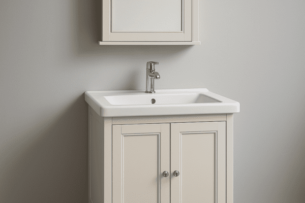 Meble łazienkowe malowane z wbudowaną baterią łazienkową